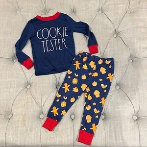 Rae Dunn Cookie Tester Pajama Set in Navy and Red